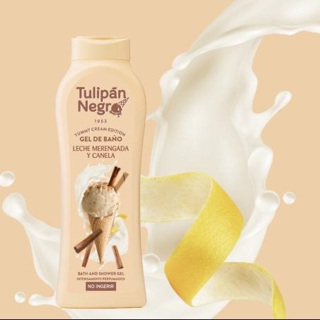 Tulipan Negro Gel Douche Yummy Crème Meringue et Cannelle 650ml Nouvelle Collection Parfum Délicieux Vegan Sans Parabènes