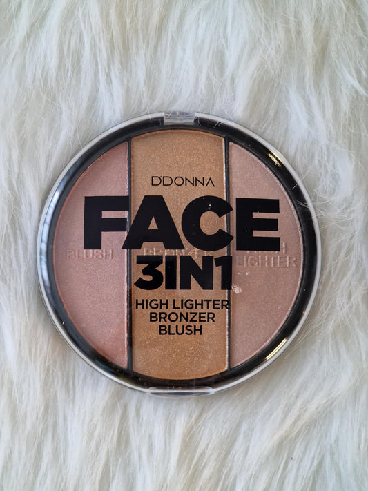 🌟 Palette Visage 3 en 1 – Blush, Bronzer & Highlighter | D'Donna