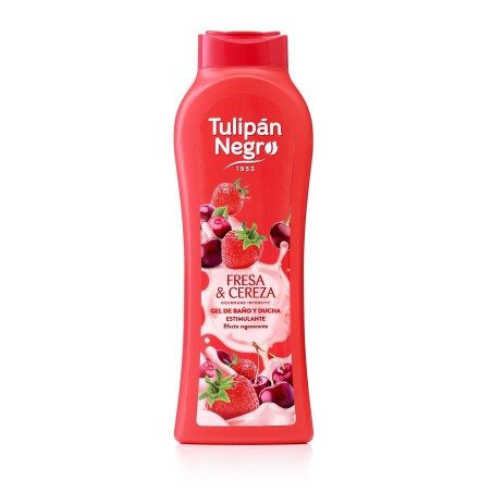 Tulipán Negro Gel Douche Tulipan Fruit Rouge Fresa & Cereza Estimulante pour une Douche Régénérante