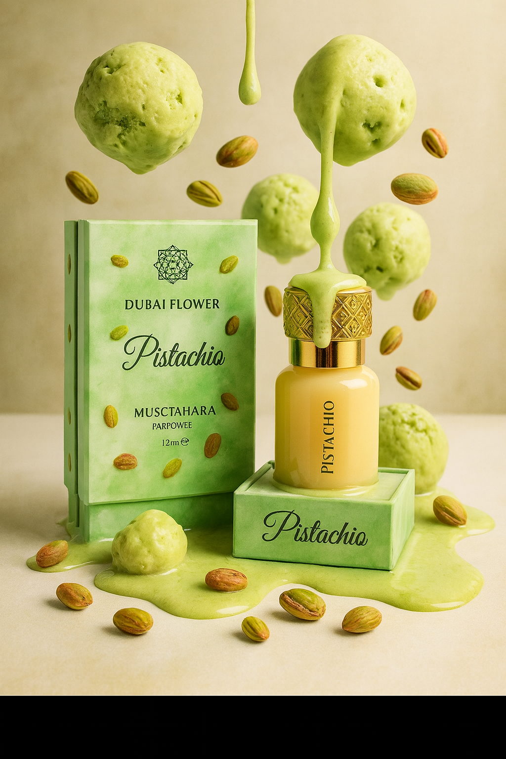 Musc Tahara “Pistachio” – Parfum gourmand, crémeux et addictif